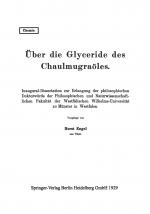 Cover-Bild Über die Glyceride des Chaulmugraöles