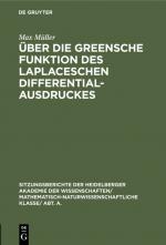 Cover-Bild Über die Greensche Funktion des Laplaceschen Differentialausdruckes