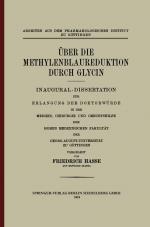 Cover-Bild Über die Methylenblaureduktion durch Glycin