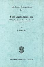 Cover-Bild Über Legaldefinitionen.