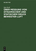 Cover-Bild Über Messung von dynamischem und statischem Druck bewegter Luft