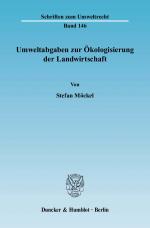 Cover-Bild Umweltabgaben zur Ökologisierung der Landwirtschaft.