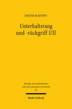 Cover-Bild Unterhaltsrang und -rückgriff I/II