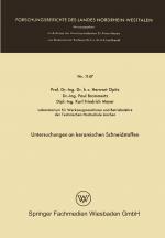 Cover-Bild Untersuchungen an keramischen Schneidstoffen