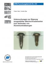Cover-Bild Untersuchungen zur Eignung ausgewählter Blechschraubenarten zum Verbinden von Aluminiumhalbzeugen