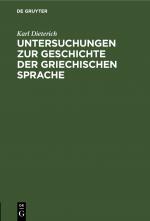 Cover-Bild Untersuchungen zur Geschichte der griechischen Sprache