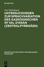 Cover-Bild Untersuchungen zur Sprachvariation des Gaskognischen im Val d'Aran (Zentralpyrenäen)