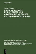 Cover-Bild Untersuchungen zur Synthese und Anwendung bipolarer Ionenaustauscherharze