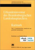 Cover-Bild Urkundeninventar des Brandenburgischen Landeshauptarchivs - Kurmark