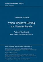 Cover-Bild Valerij Brjusovs Beitrag zur Literaturtheorie