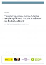 Cover-Bild Verankerung menschenrechtlicher Sorgfaltspflichten von Unternehmen im deutschen Recht