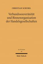 Cover-Bild Verbandssouveränität und Binnenorganisation der Handelsgesellschaften