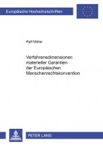Cover-Bild Verfahrensdimensionen materieller Garantien der Europäischen Menschenrechtskonvention