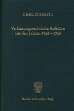 Cover-Bild Verfassungsrechtliche Aufsätze aus den Jahren 1924–1954.