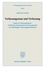Cover-Bild Verfassungsstaat und Verfassung.