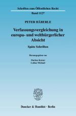 Cover-Bild Verfassungsvergleichung in europa- und weltbürgerlicher Absicht.