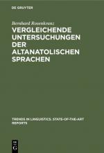 Cover-Bild Vergleichende Untersuchungen der altanatolischen Sprachen