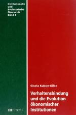 Cover-Bild Verhaltensbindung und die Evolution ökonomischer Institutionen