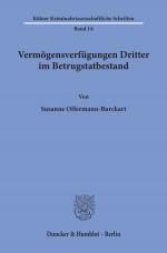 Cover-Bild Vermögensverfügungen Dritter im Betrugstatbestand.