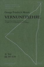 Cover-Bild Vernunftlehre / Georg Friedrich Meiers Vernunftlehre.