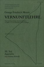 Cover-Bild Vernunftlehre / Georg Friedrich Meiers Vernunftlehre.
