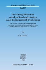Cover-Bild Verwaltungsabkommen zwischen Bund und Ländern in der Bundesrepublik Deutschland.