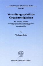 Cover-Bild Verwaltungsrechtliche Organstreitigkeiten.