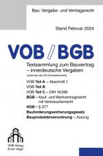 Cover-Bild VOB/BGB Textsammlung zum Bauvertrag - innerdeutsche Vergaben (Stand Februar 2024)