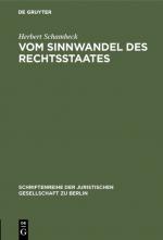 Cover-Bild Vom Sinnwandel des Rechtsstaates