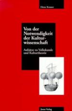 Cover-Bild Von der Notwendigkeit der Kulturwissenschaft