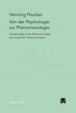 Cover-Bild Von der Psychologie zur Phänomenologie