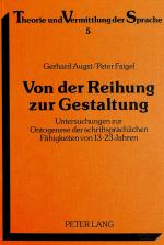 Cover-Bild Von der Reihung zur Gestaltung