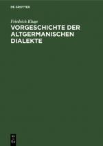 Cover-Bild Vorgeschichte der altgermanischen Dialekte
