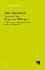 Cover-Bild Vorlesung über Die gesamte Philosophie oder die Lehre vom Wesen der Welt und dem menschlichen Geiste, Teil 1