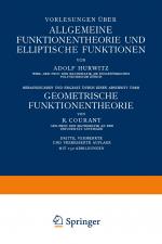 Cover-Bild Vorlesungen über Allgemeine Funktionentheorie und Elliptische Funktionen