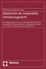 Cover-Bild Wahlrecht als materielles Verfassungsrecht