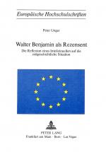 Cover-Bild Walter Benjamin als Rezensent