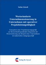 Cover-Bild Wertorientierte Unternehmenssteuerung in Unternehmen mit operativer Projektleistungstätigkeit