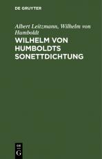 Cover-Bild Wilhelm von Humboldts Sonettdichtung