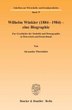 Cover-Bild Wilhelm Winkler (1884-1984) - eine Biographie.