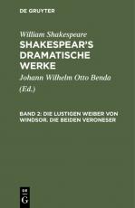 Cover-Bild William Shakespeare: Shakespear’s dramatische Werke / Die lustigen Weiber von Windsor. Die beiden Veroneser