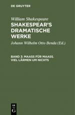 Cover-Bild William Shakespeare: Shakespear’s dramatische Werke / Maaß für Maaß. Viel Lärmen um Nichts