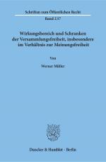 Cover-Bild Wirkungsbereich und Schranken der Versammlungsfreiheit, insbesondere im Verhältnis zur Meinungsfreiheit.