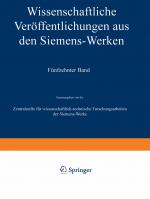 Cover-Bild Wissenschaftliche Veröffentlichungen aus den Siemens-Werken