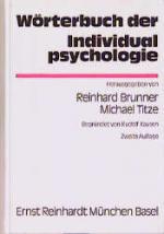 Cover-Bild Wörterbuch der Individualpsychologie