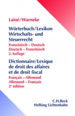 Cover-Bild Wörterbuch/Lexikon Wirtschafts- und Steuerrecht