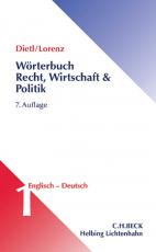 Cover-Bild Wörterbuch Recht, Wirtschaft & Politik Band 1: Englisch - Deutsch