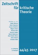 Cover-Bild Zeitschrift für kritische Theorie / Zeitschrift für kritische Theorie, Heft 44/45