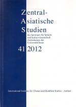 Cover-Bild Zentralasiatische Studien - ZAS - des Seminars für Sprach- und Kulturwissenschaft Zentralasiens der Universität Bonn, Band 41 (2012)