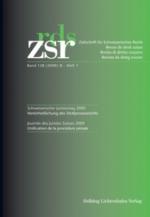 Cover-Bild ZSR 2009 II Heft 1 - Schweizerischer Juristentag 2009